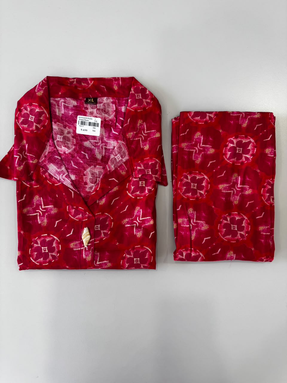 RASPBERRY BLOOM PRINTED LONG KURTI