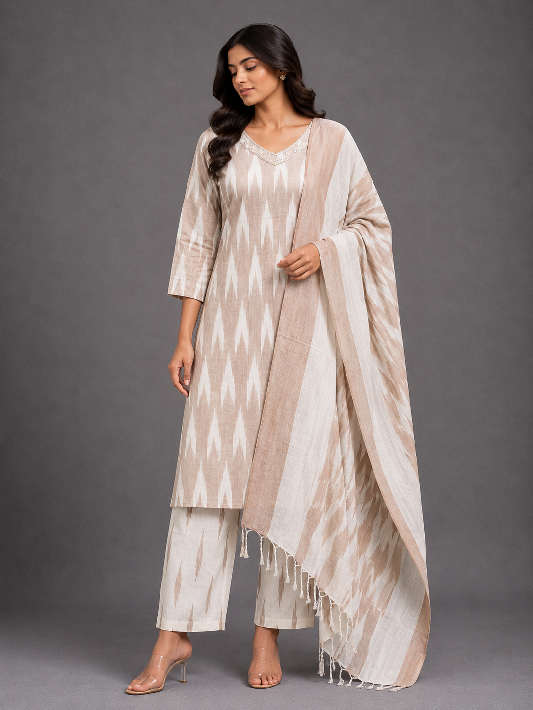 FAWN IKAT HANDLOOM COTTON SUIT SET