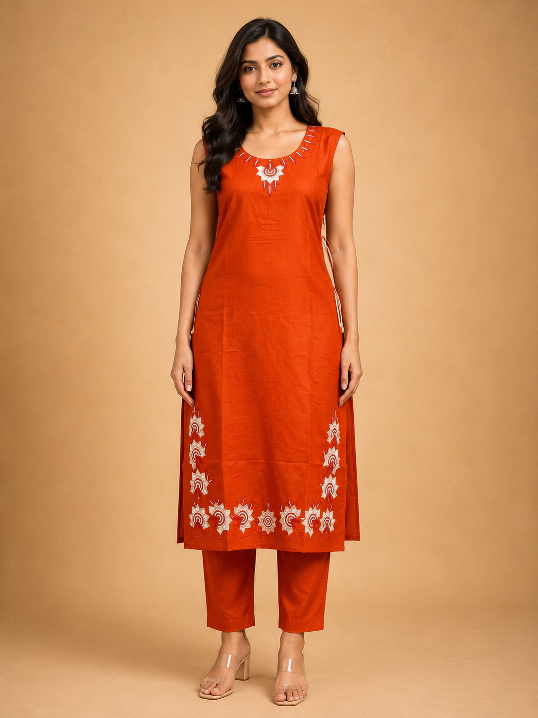 VATICAN SILK SALWAR SET (RUST ORANGE)