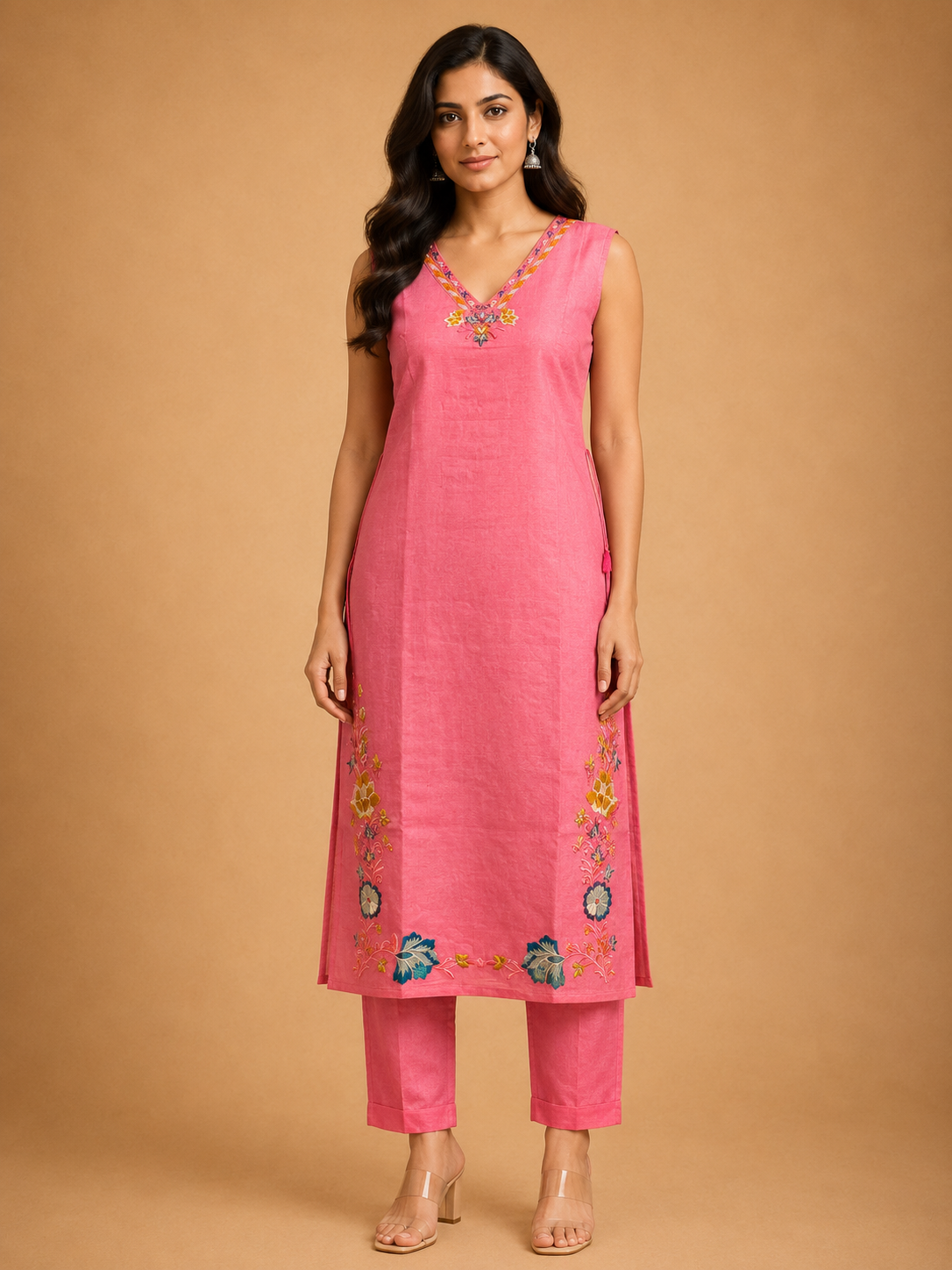 VATICAN SILK SALWAR SET (ROSE PINK)