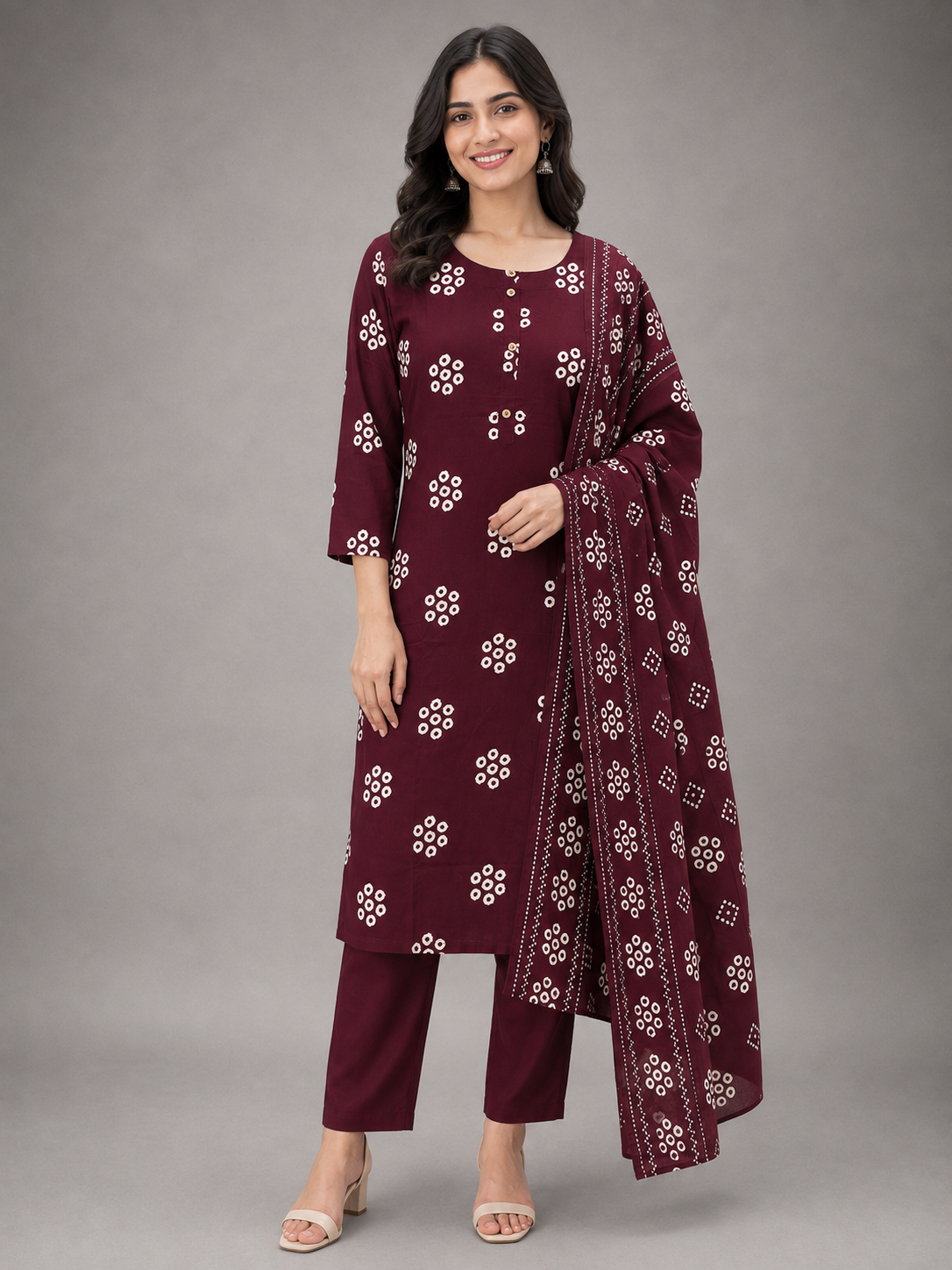 SALWAR SET (BURGUNDY)