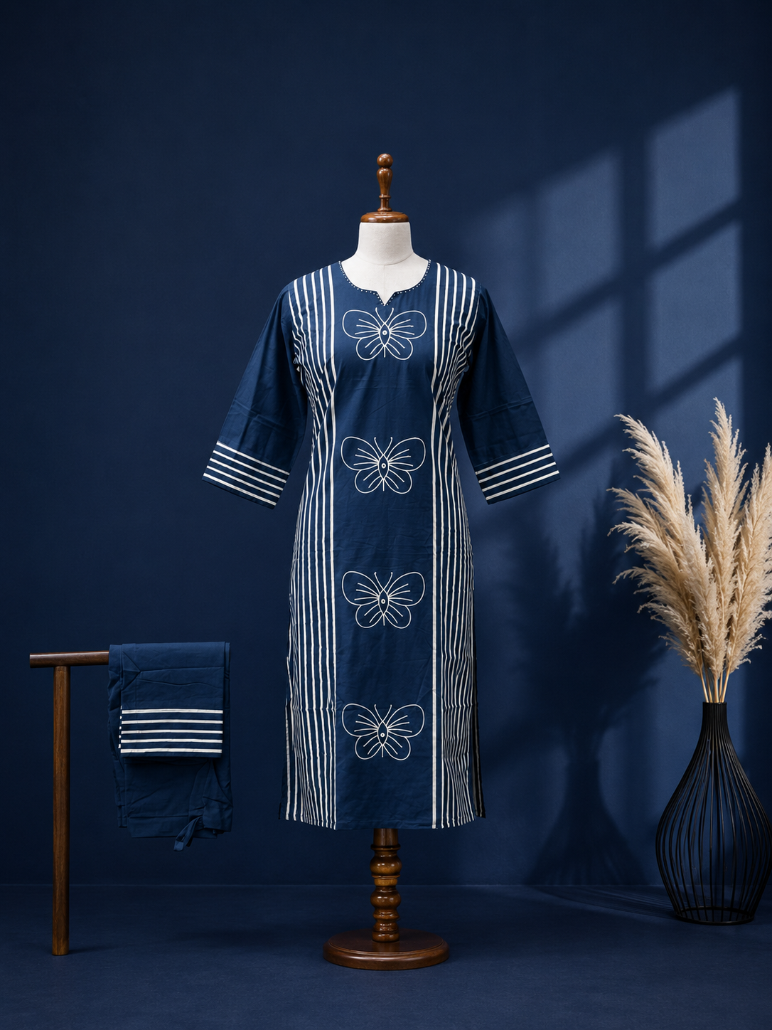 KURTHI SET (NAVY BLUE)