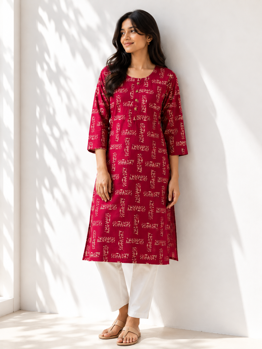KURTHA SET MAROON