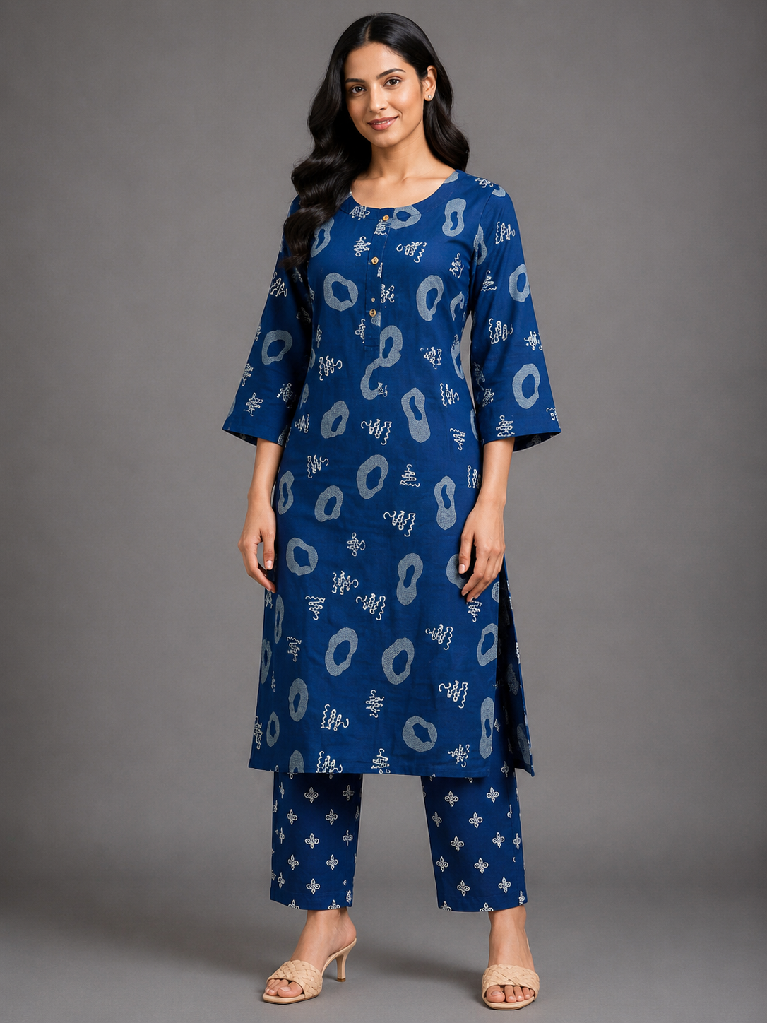 CASUAL WEAR ART BLUE KURTHI SET