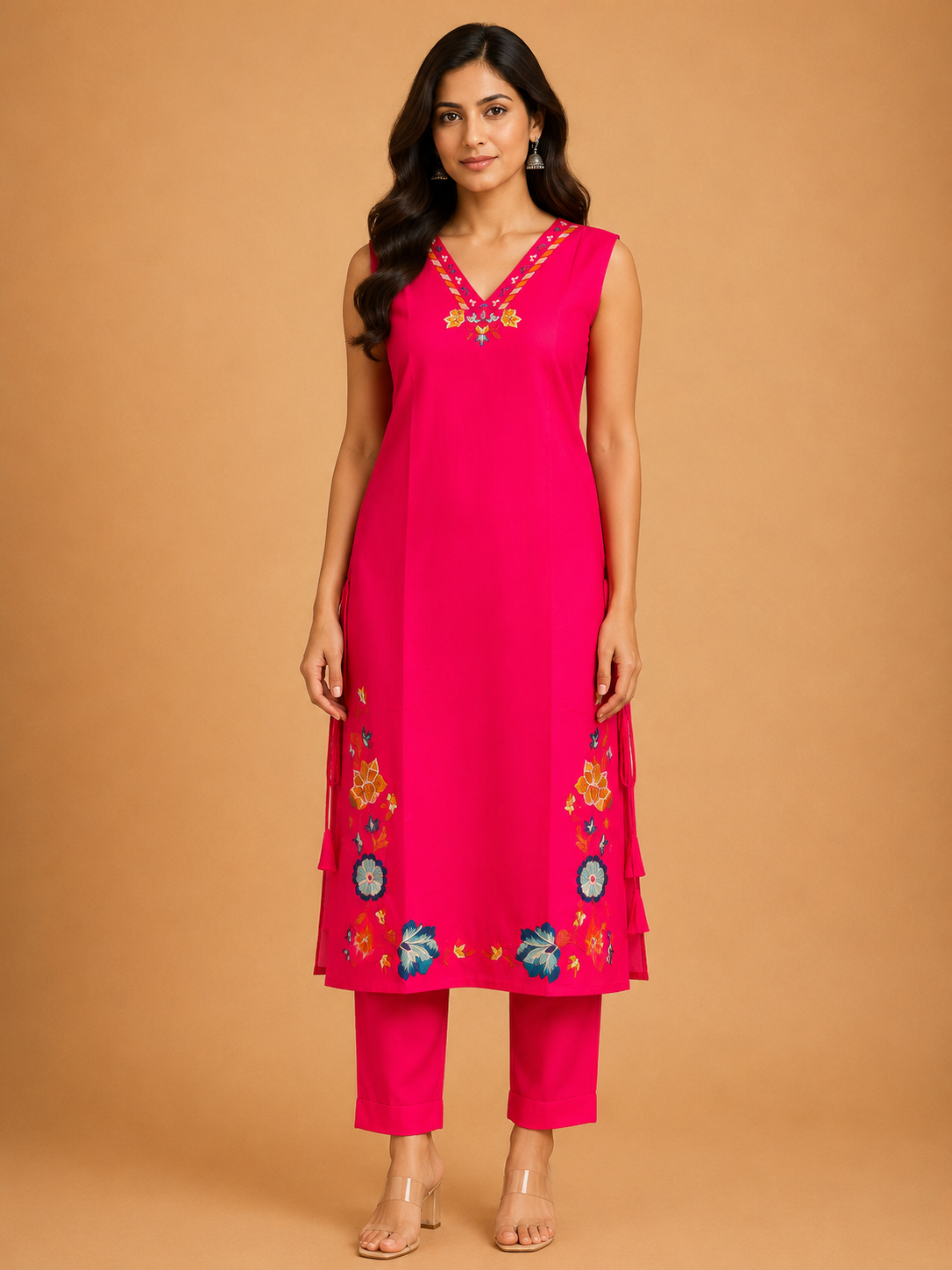 VATICAN SILK SALWAR SET (NEON MAGENTA)
