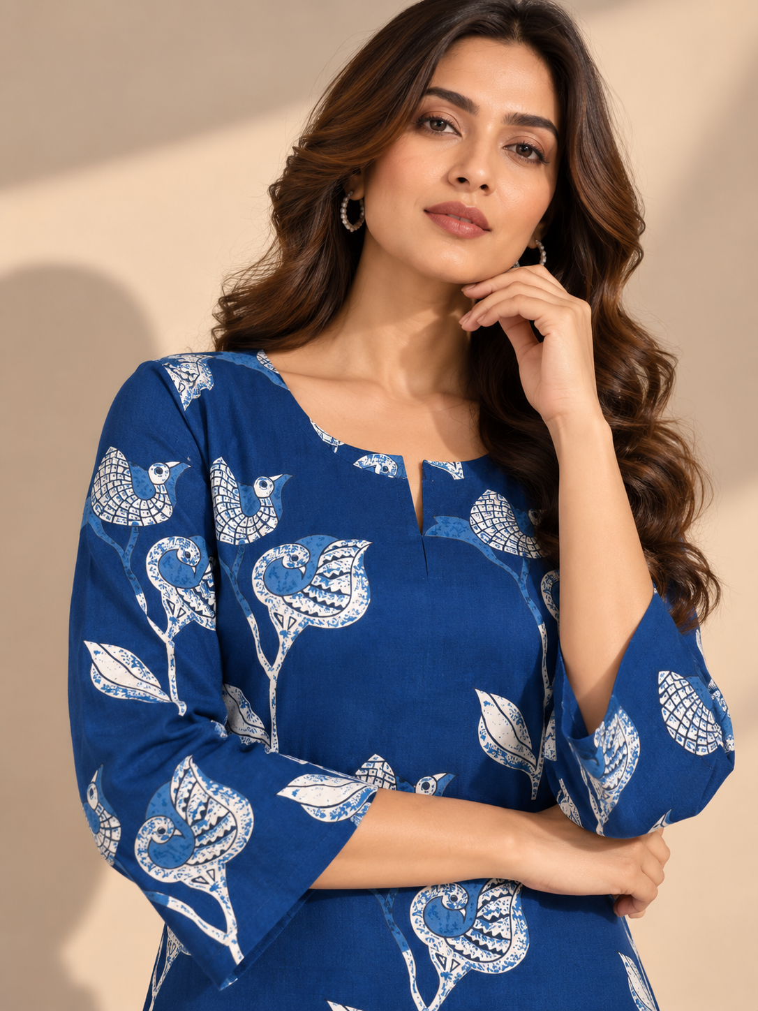 INDIGO BLUE PRINTED COTTON CO-ORD SET