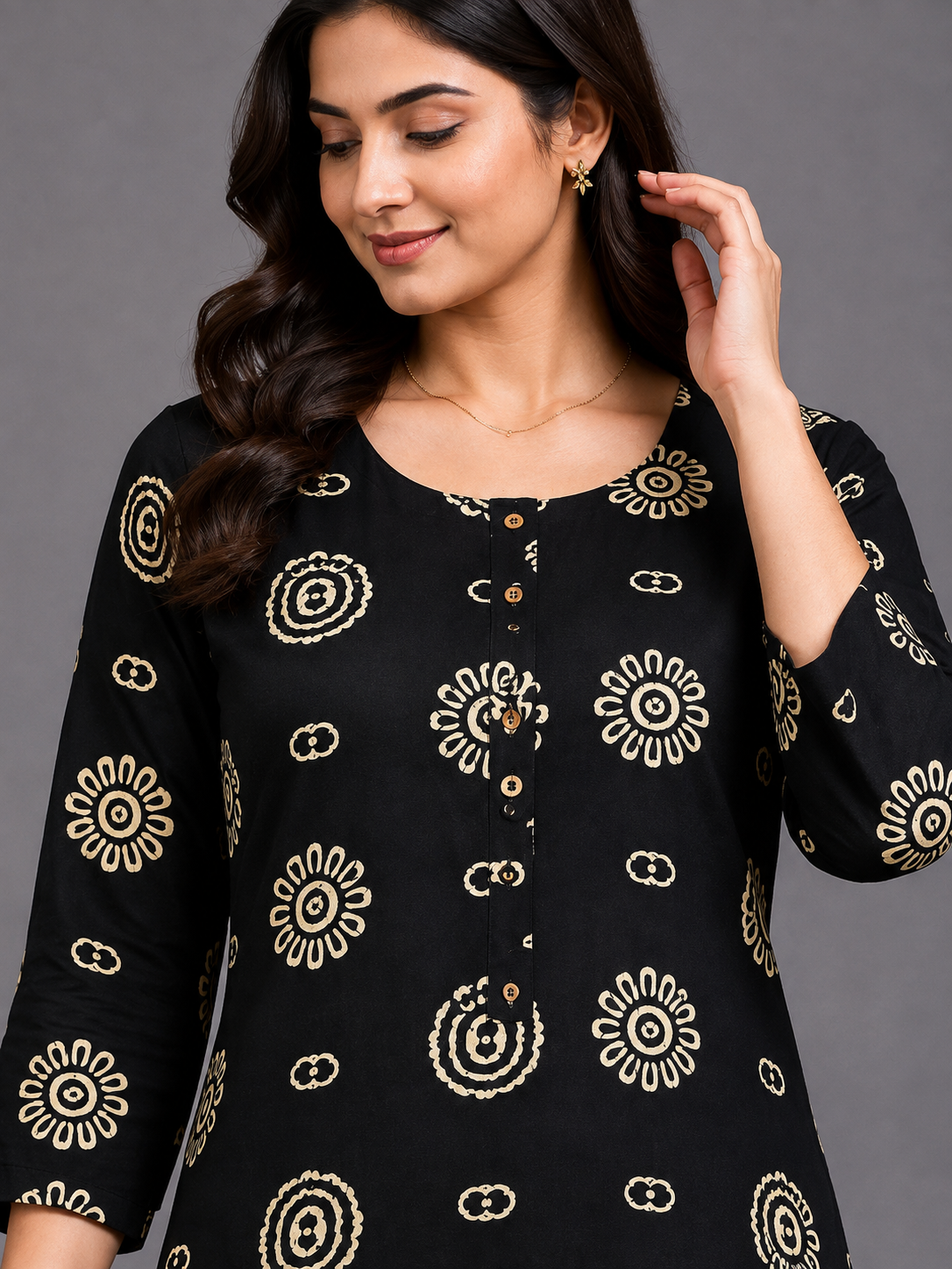 GRAPHITE GREY FLORAL PRINT CASUAL WEAR