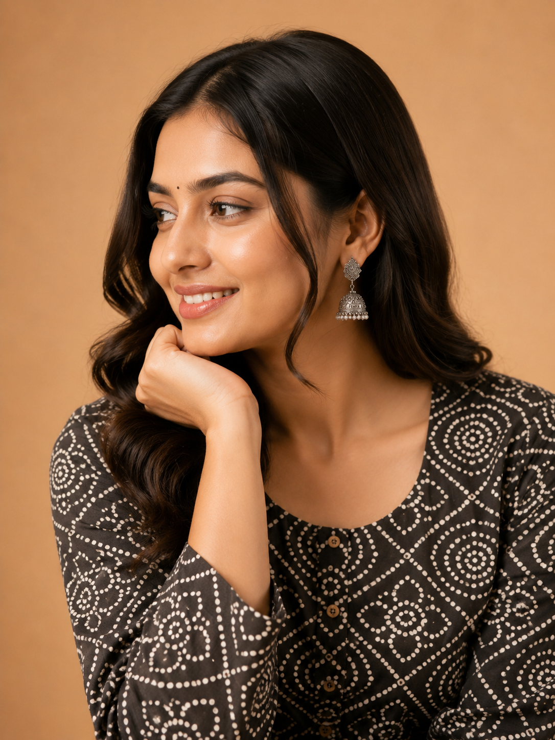 BLACK GEOMETRIC PRINT CASUAL WEAR