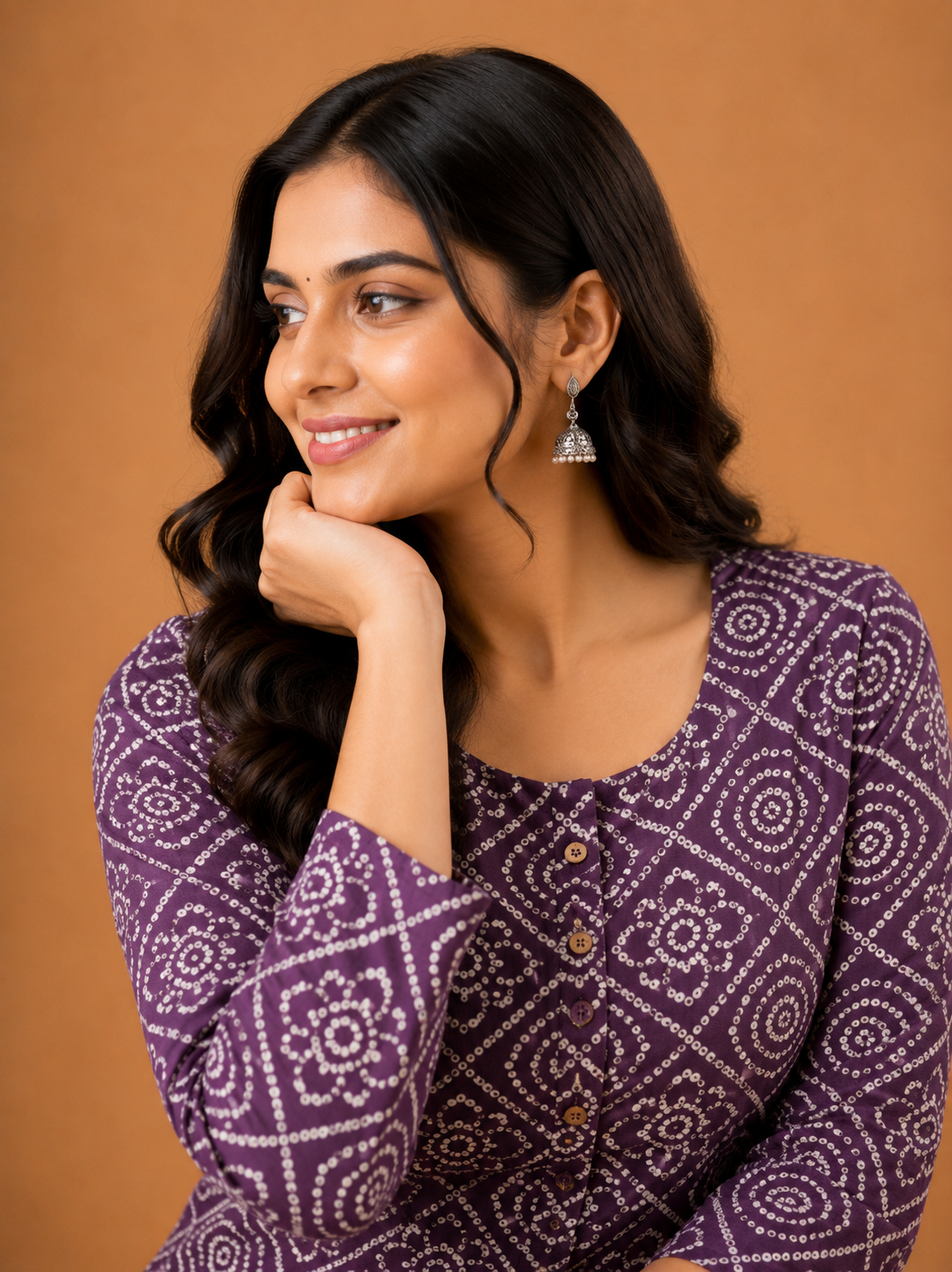 PURPLE GEOMETRIC PRINT CASUAL WEAR