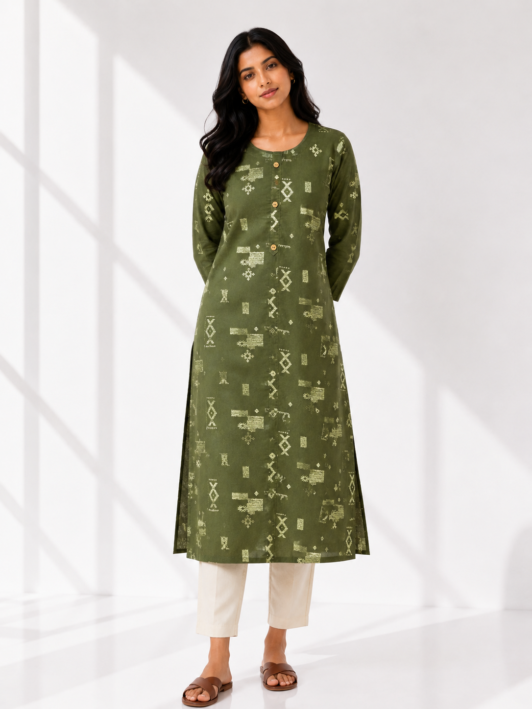 KURTHA SET GREEN