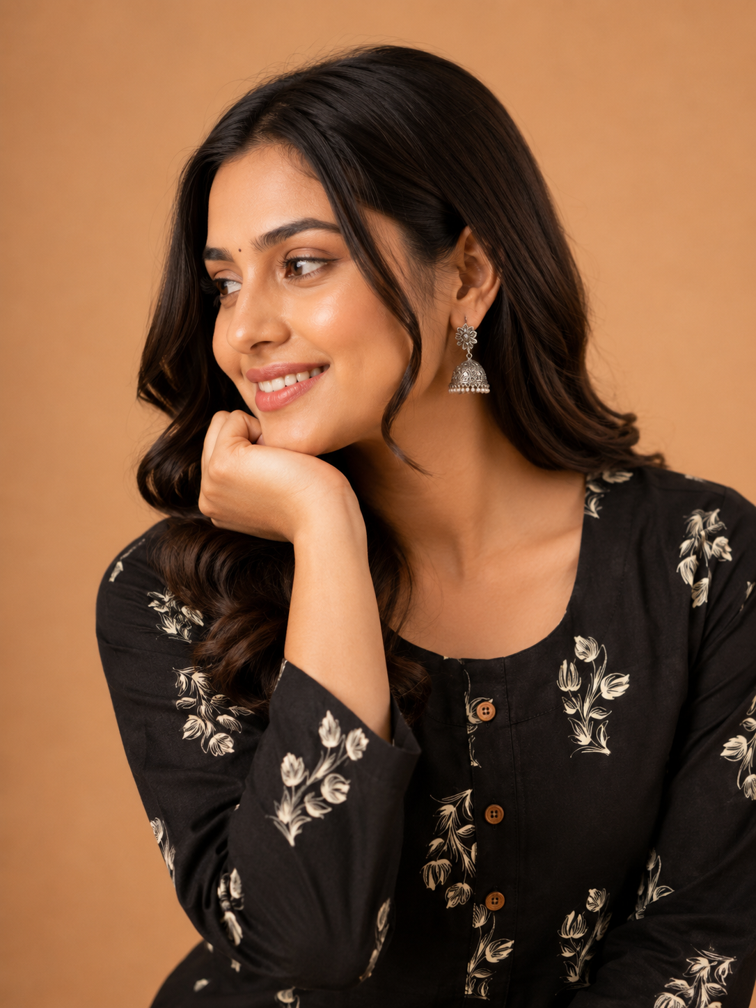 BLACK FLORAL PRINT CASUAL WEAR