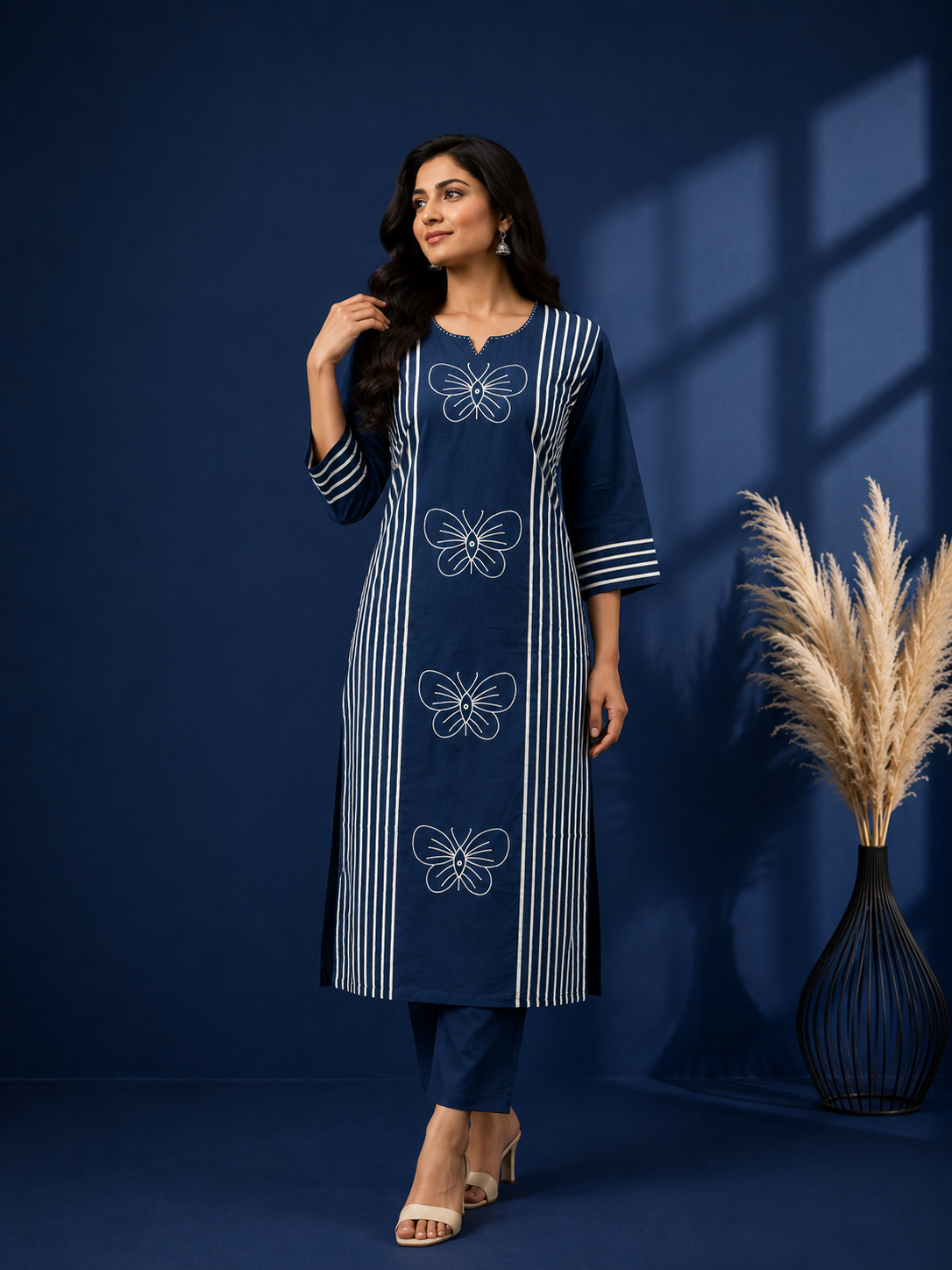 KURTHI SET (NAVY BLUE)