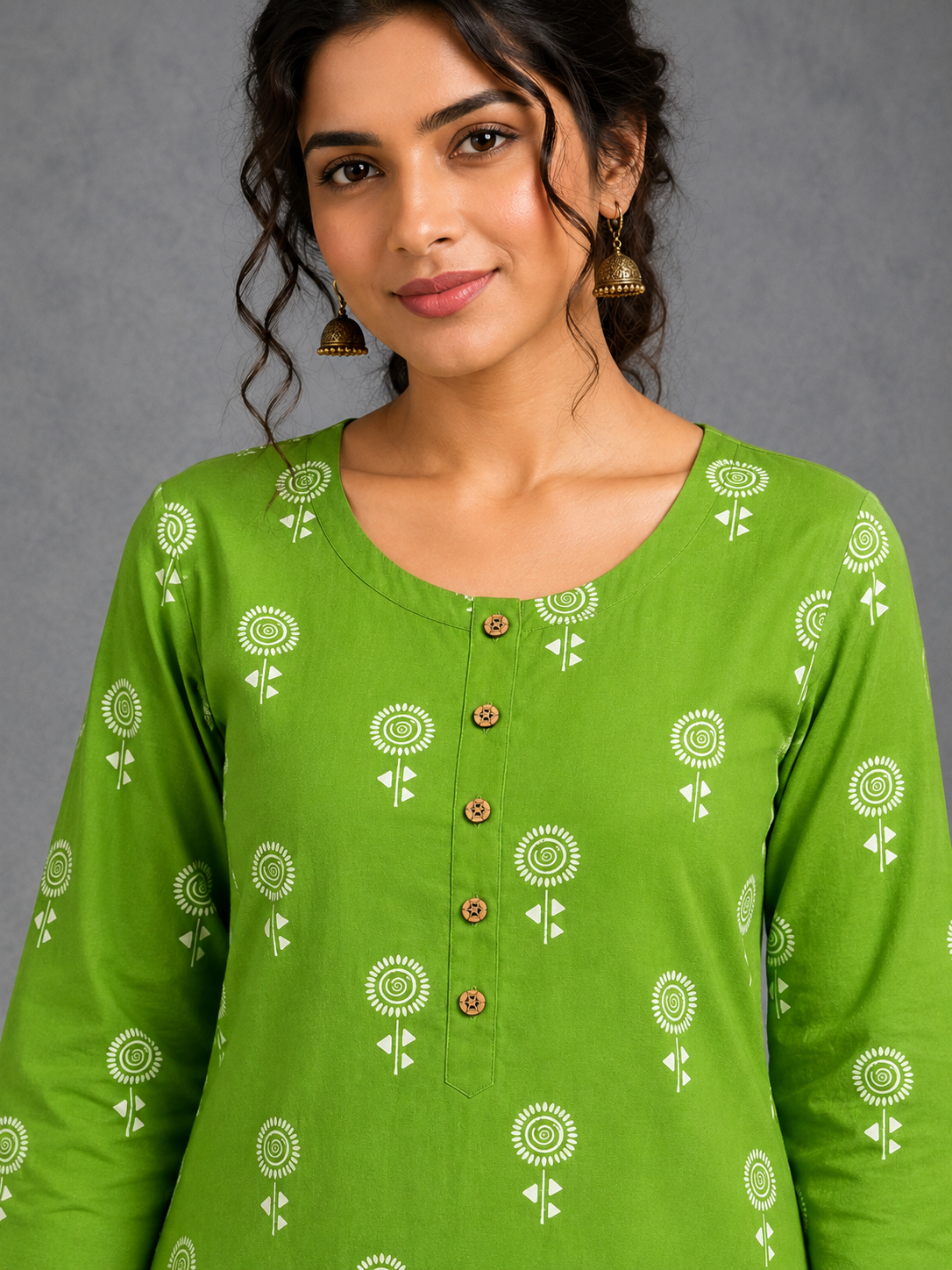 PISTACHIO GREEN ETHNIC FLORAL EVERYDAY WEAR