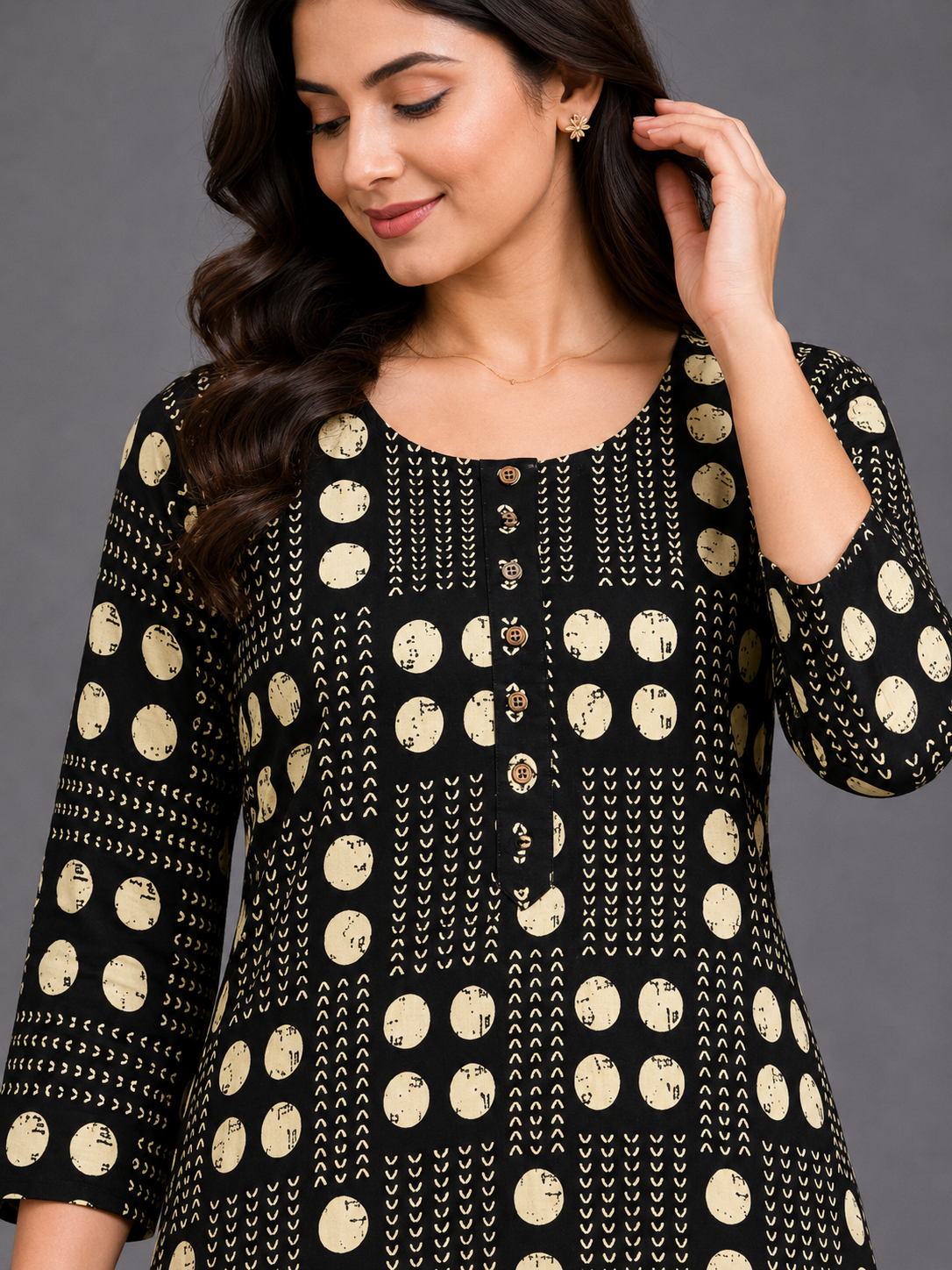 GRAPHITE GREY DOT PRINT CASUAL WEAR