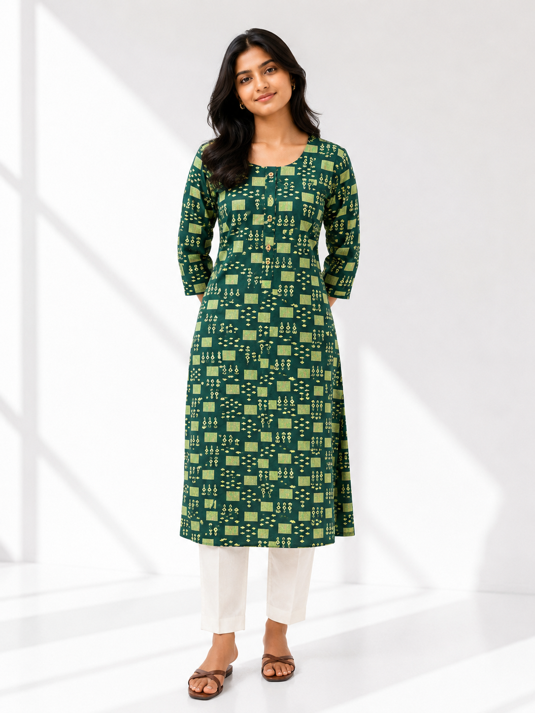 KURTHA SET GREEN