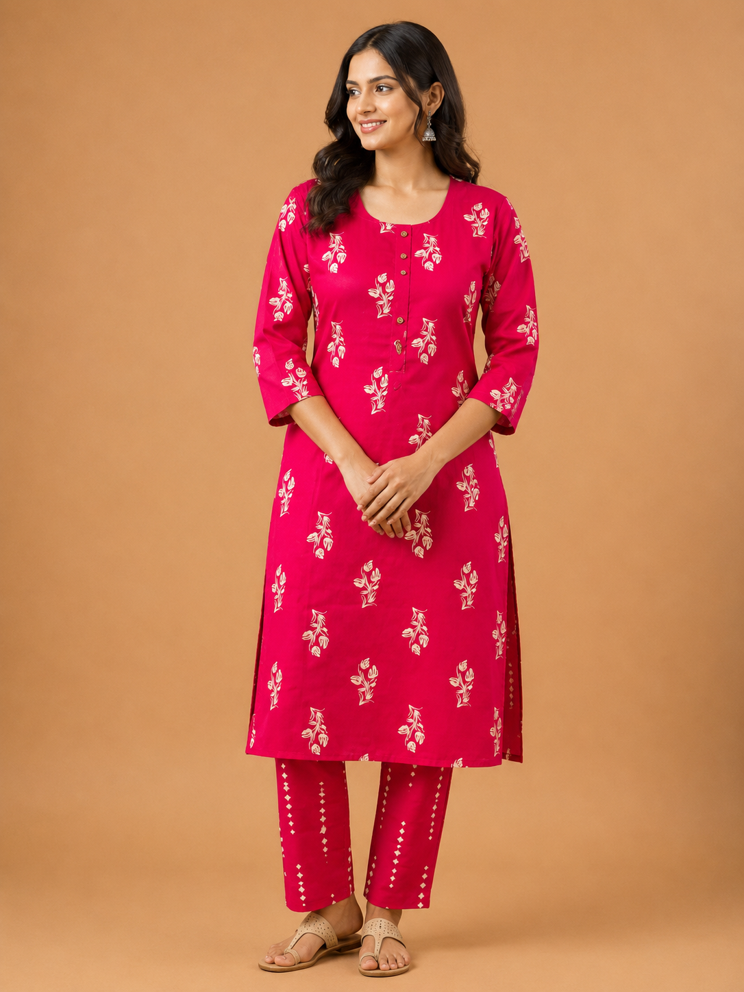 PINK FLORAL PRINT CASUAL WEAR