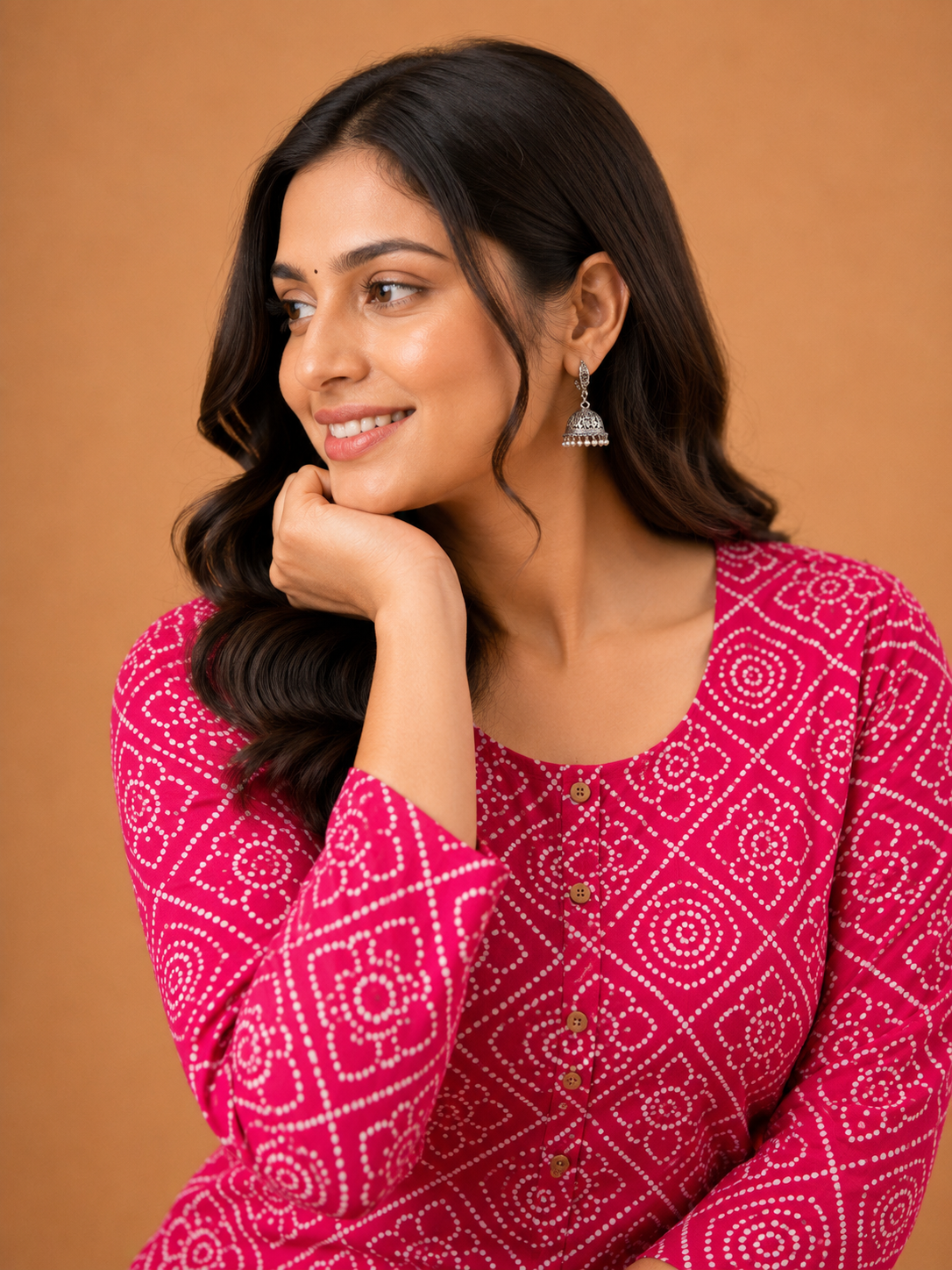 PINK GEOMETRIC PRINT CASUAL WEAR