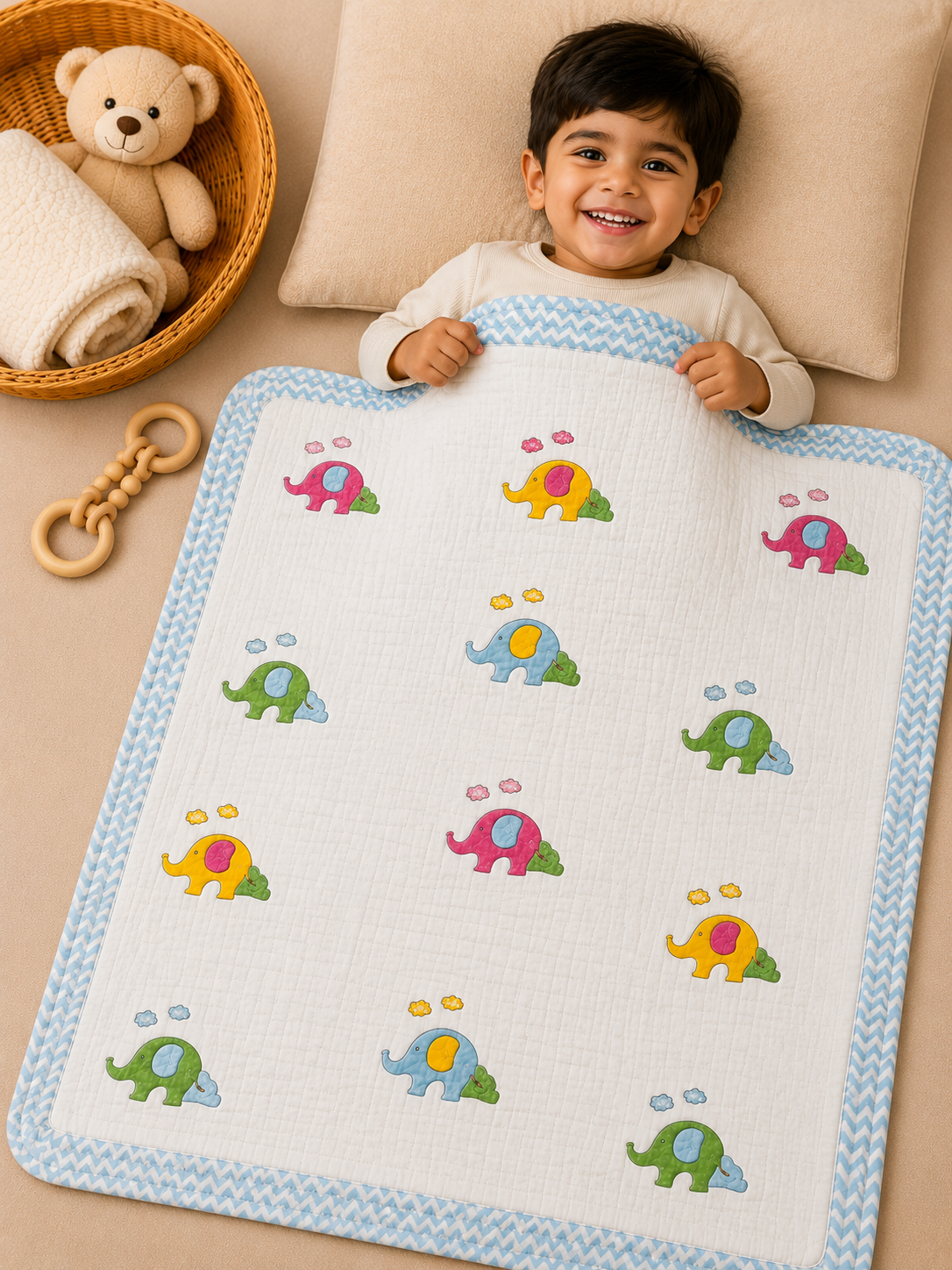 BABY COTTON DOHAR – HAPPY ELEPHANT DREAMS