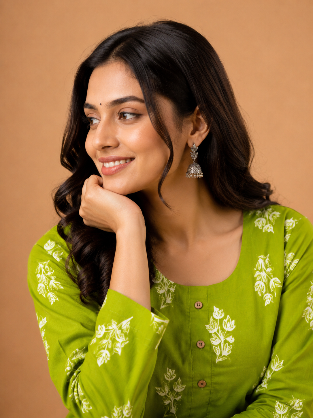 GREEN FLORAL PRINT CASUAL WEAR